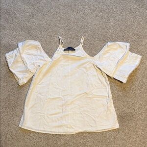 Blue Rain Ivory Cold Shoulder Top